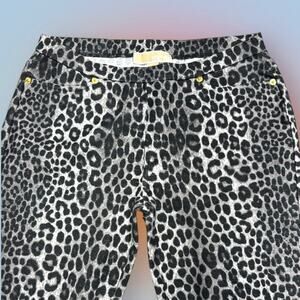 MICHAEL KORS Women’s Petite Medium Leopard Print Pull On Pants